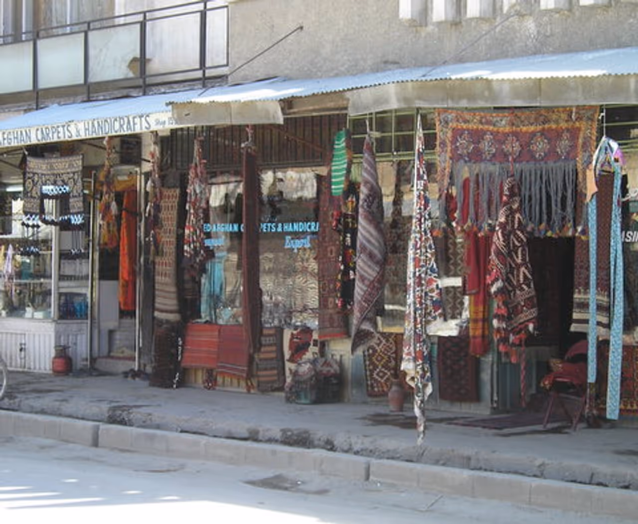 Chicken street handicraft market market in Kabul