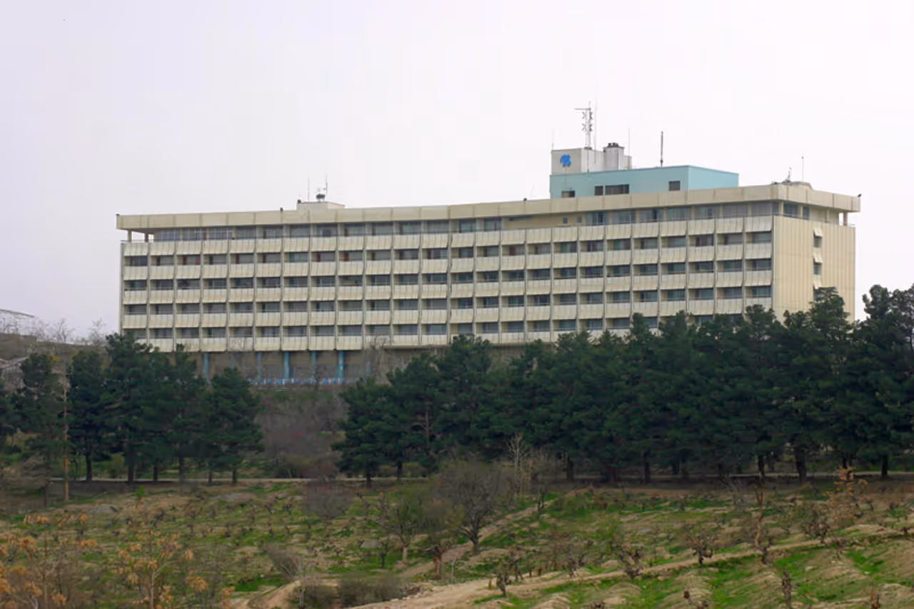Intercontinental hotel terrace nightlife spot in Kabul