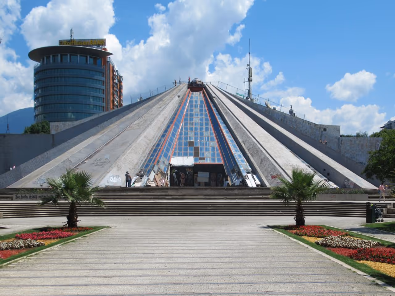 Experience the transformation of the pyramid of in Tirana