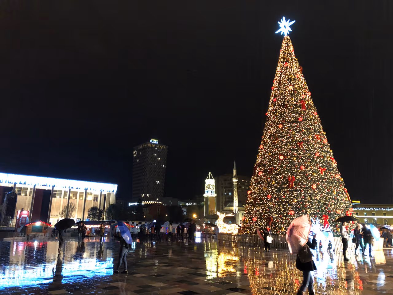 Christmas market on Tirana's central square