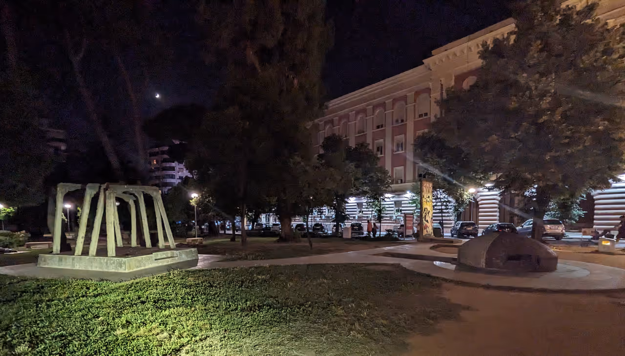 Postbllok checkpoint in Tirana