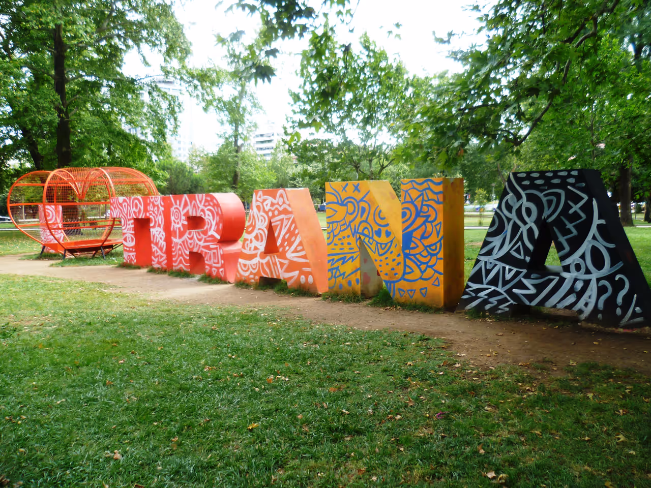 Rinia park in Tirana