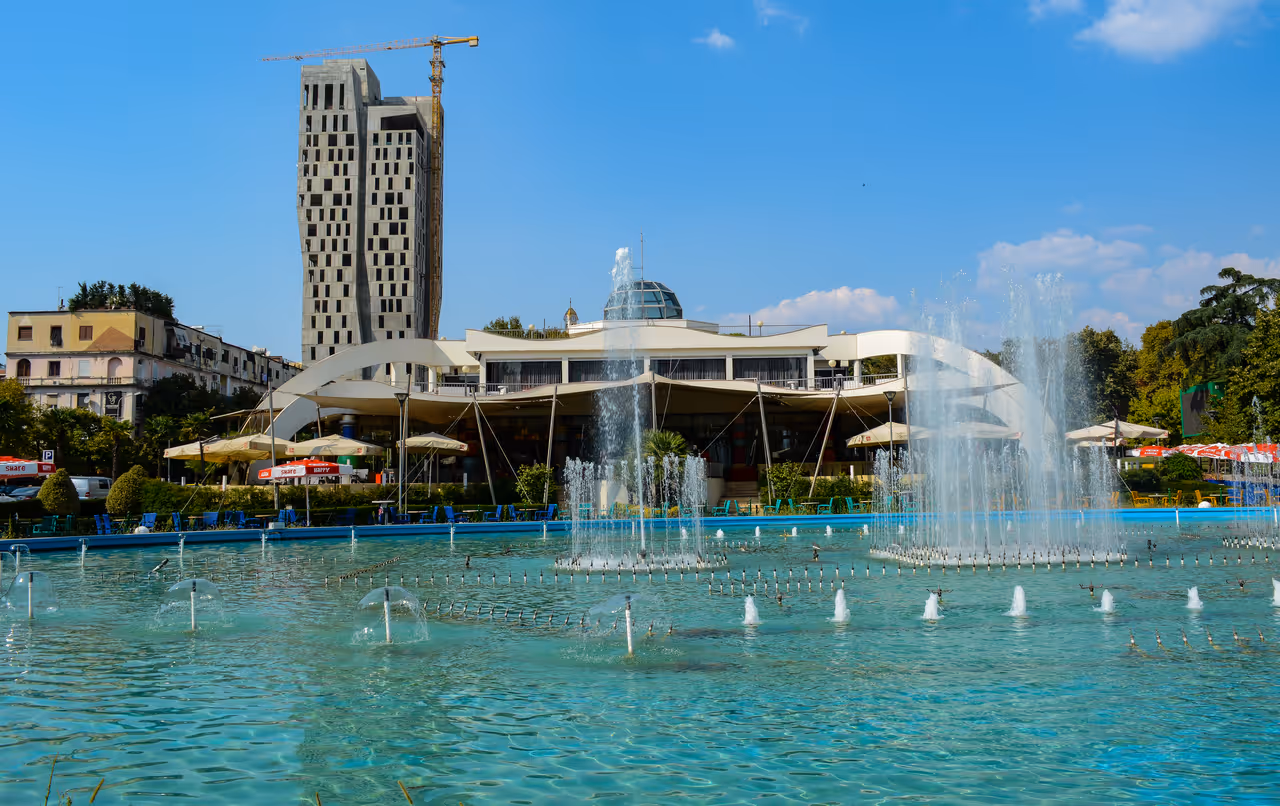 Rinia park in Tirana