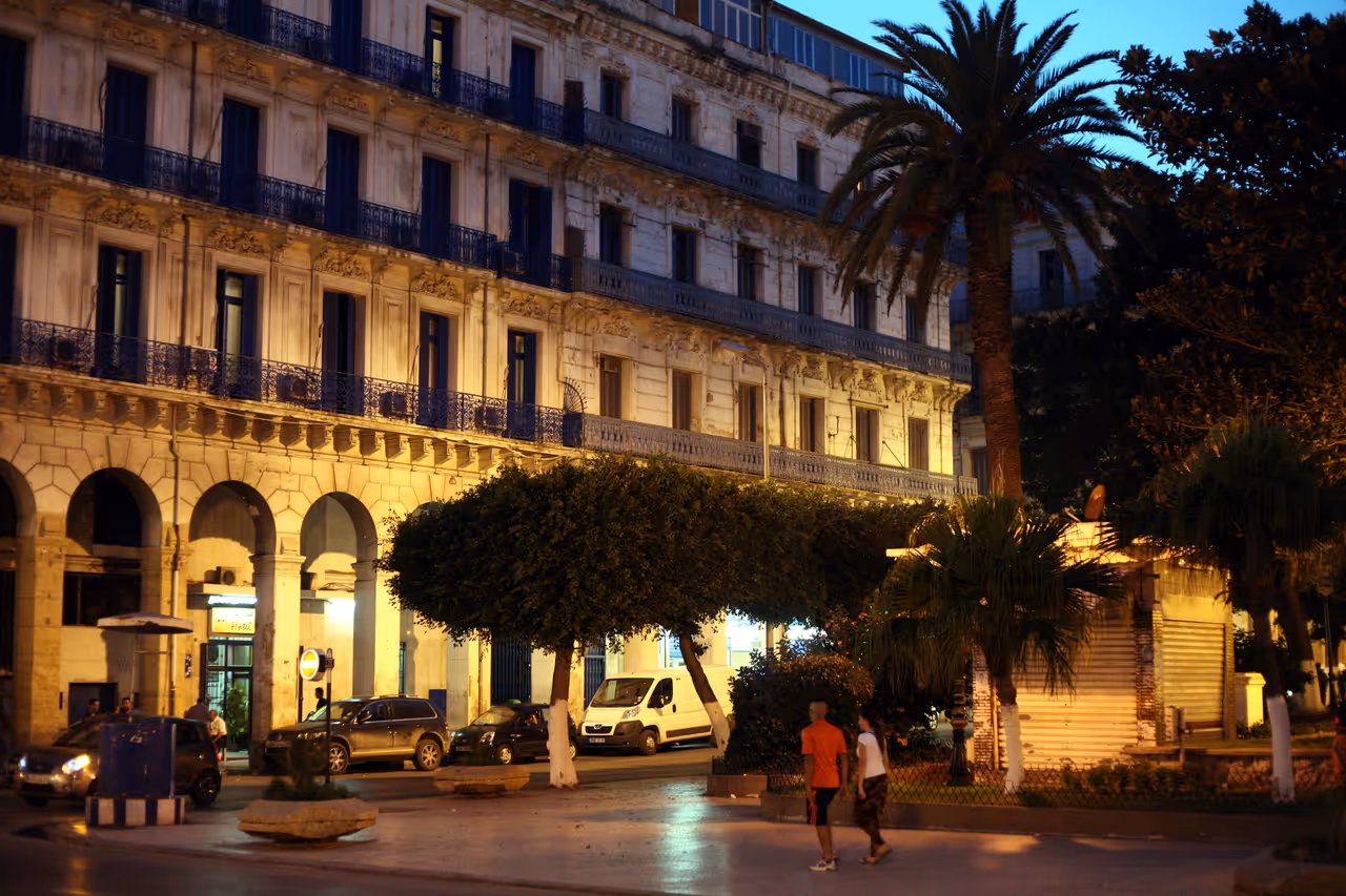 Square port said area market in Algiers