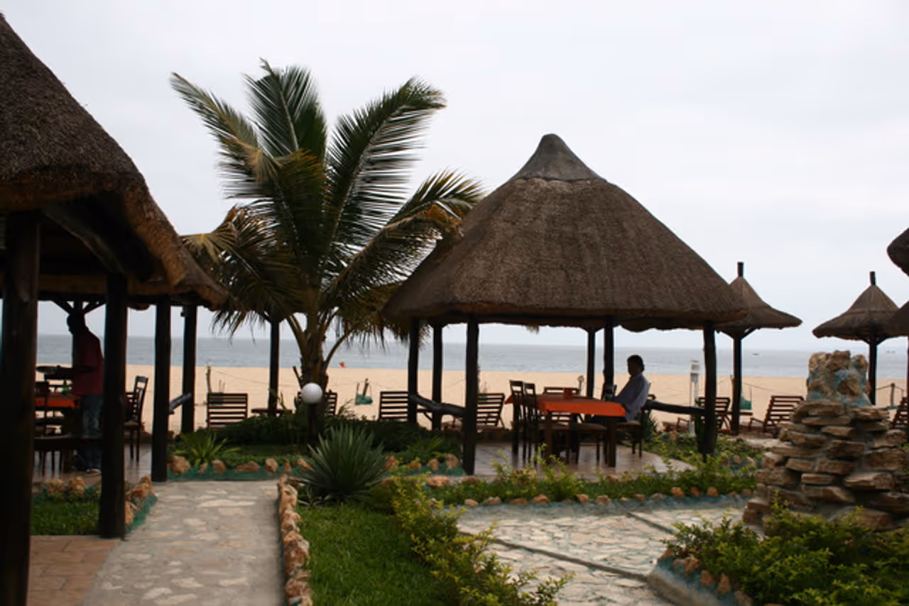 Beach volleyball on the peninsula in Luanda