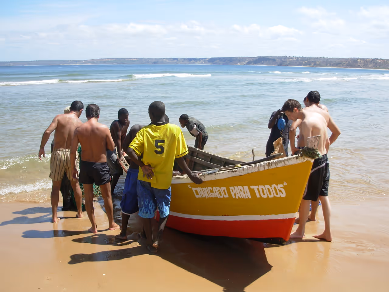 Surfing at cabo ledo in Luanda