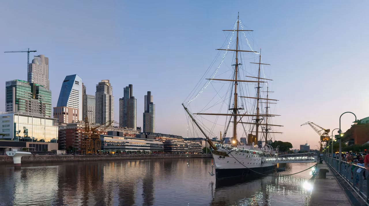 Puerto madero waterfront cruise cycling in Buenos aires