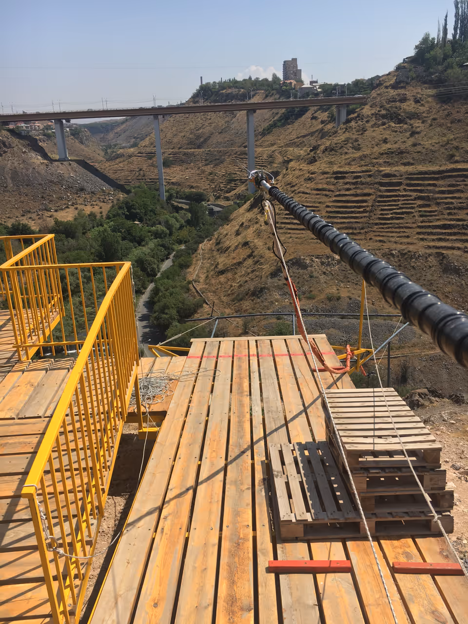 Ziplining across the hrazdan river in Yerevan
