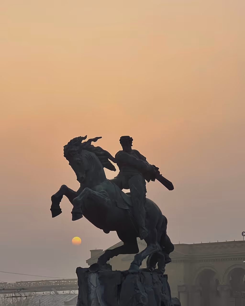 Sunset scene in Yerevan.