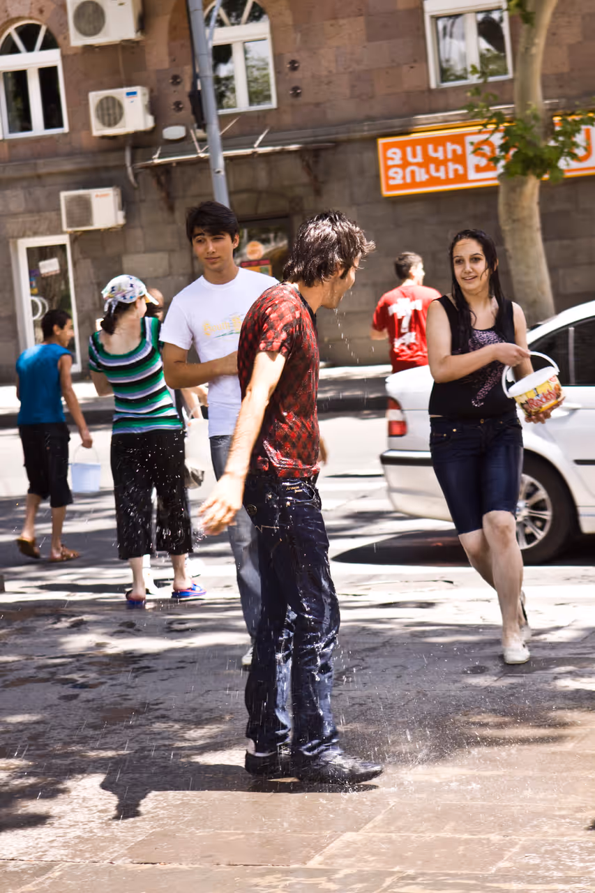 Vardavar water festival festival in Yerevan