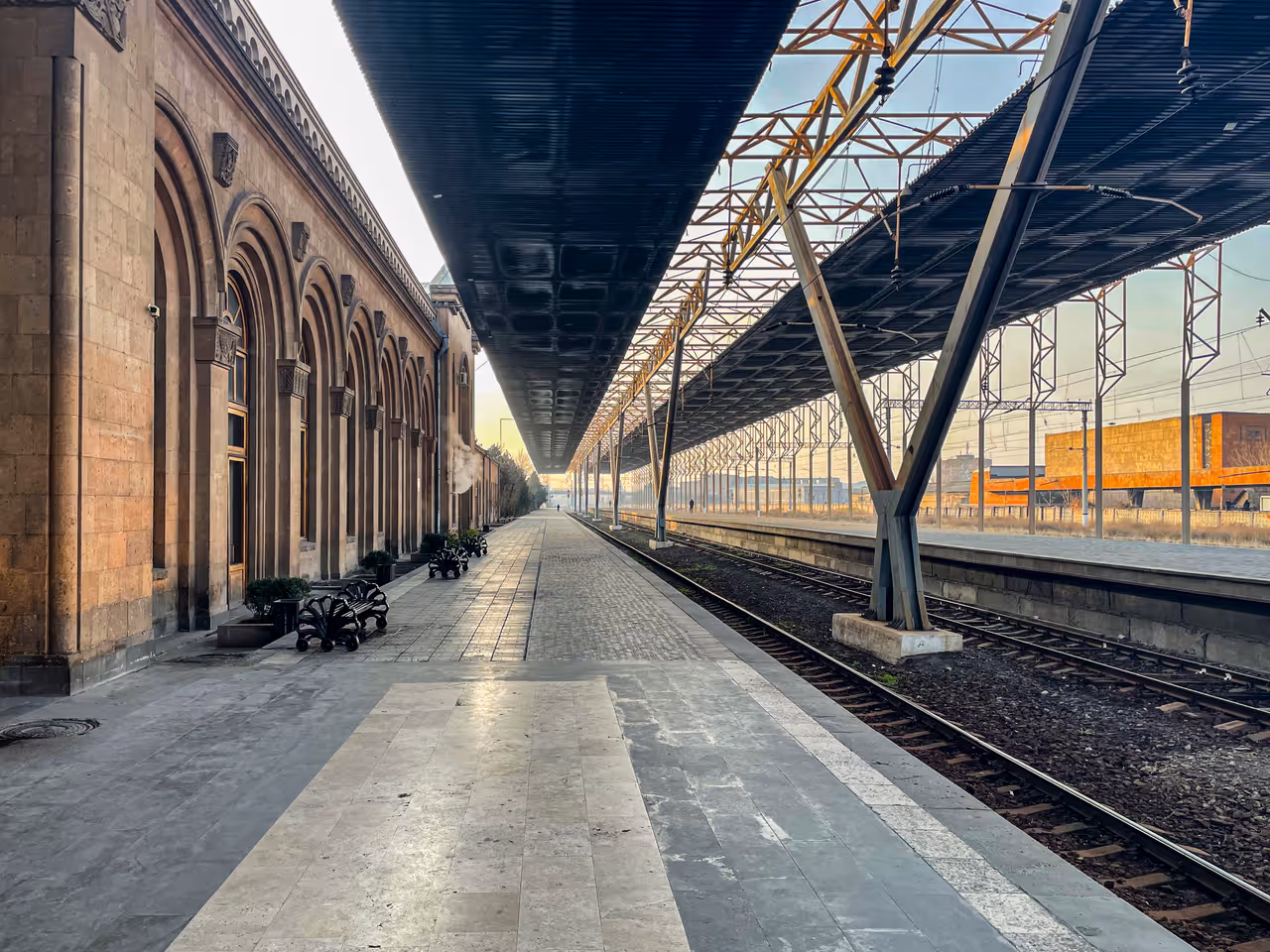 Tracks at the Yerevan Railway Station.
