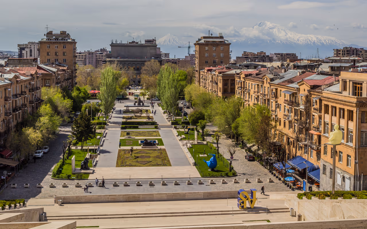 The cascade district nightlife spot in Yerevan