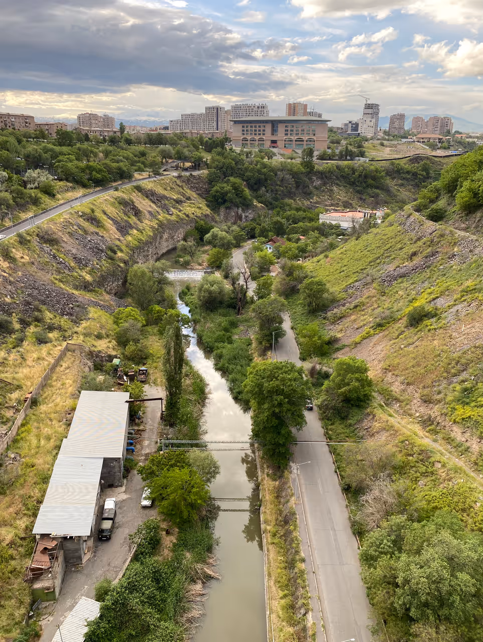 View from the Great Bridge of Hrazdan in Yerevan
