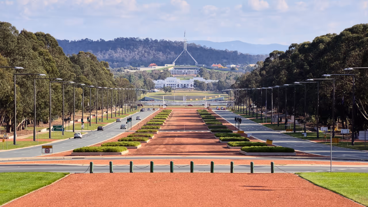 Anzac Parade from the Australian War Memorial in Canberra, ACT.