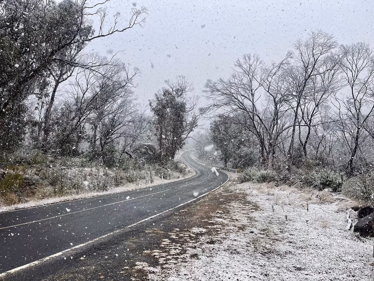 Namadgi national park in Canberra, showing snow