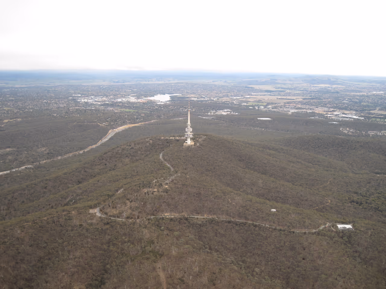 Black Mountain Tower from the air.