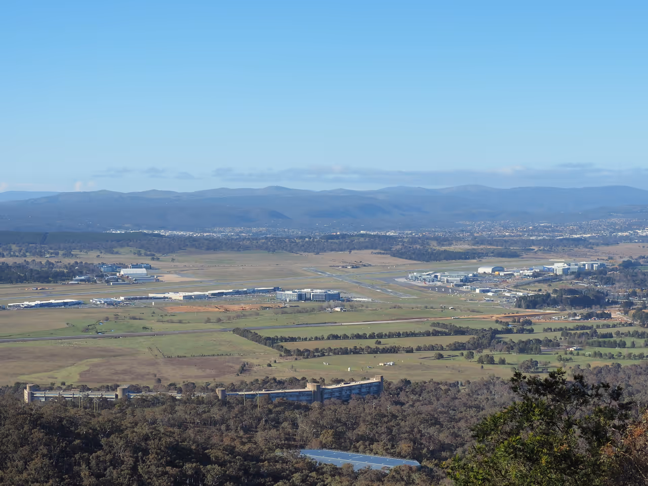 Canberra Airport viewed from Mount Ainslie