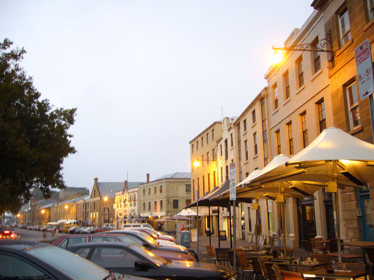 Street view near Salamanca Markets in Hobart