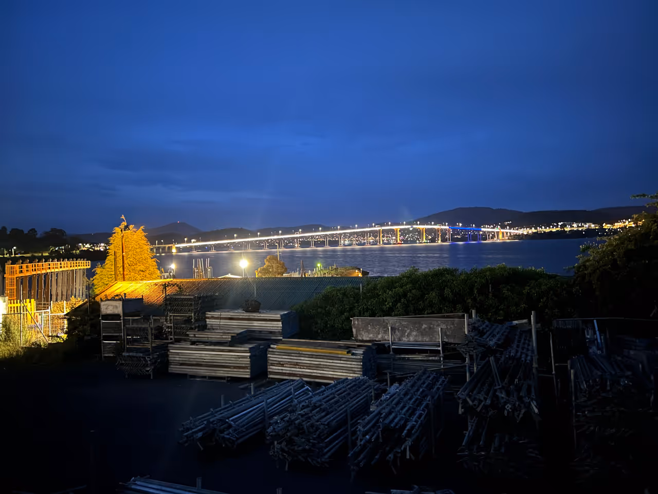 Tasman bridge from montagu bay in Hobart