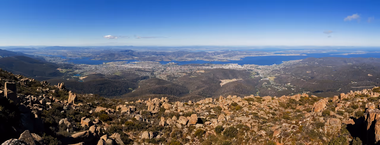 The pinnacle observation shelter in Hobart