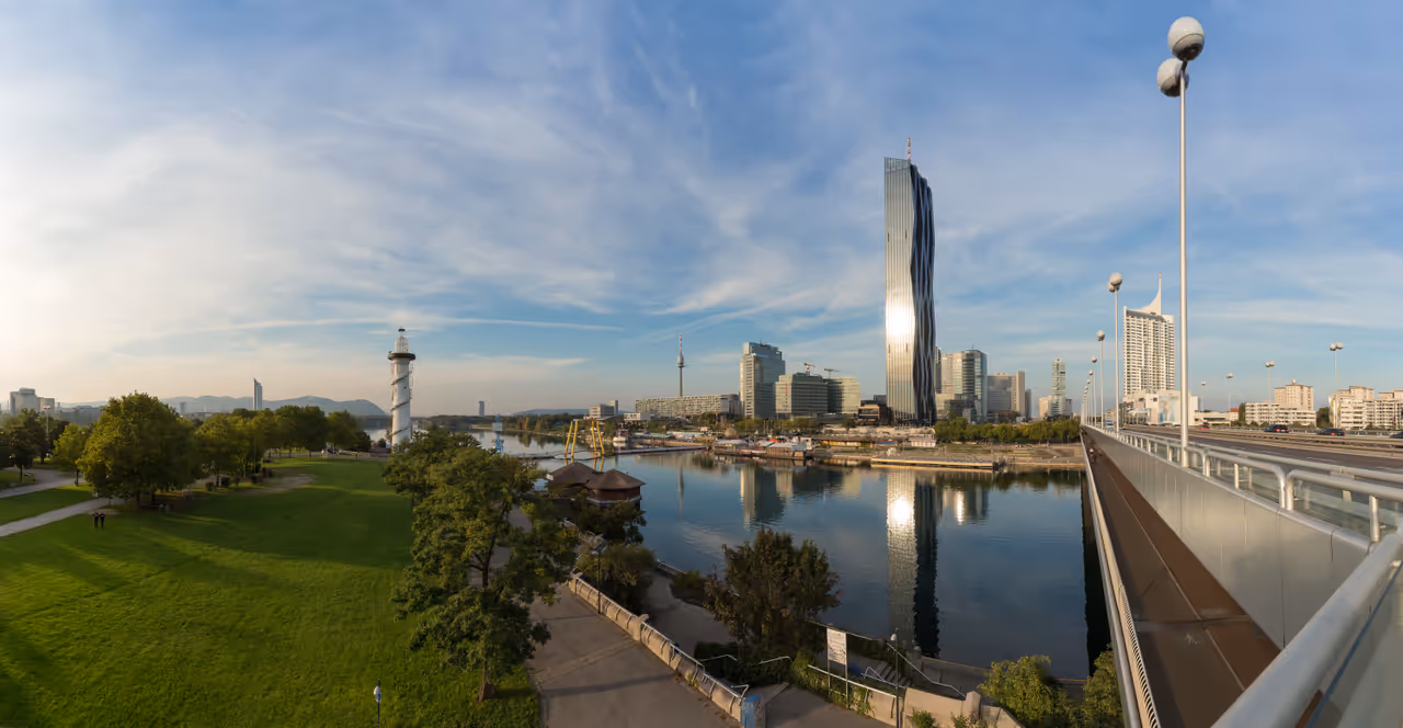 Cycling the danube island in Vienna
