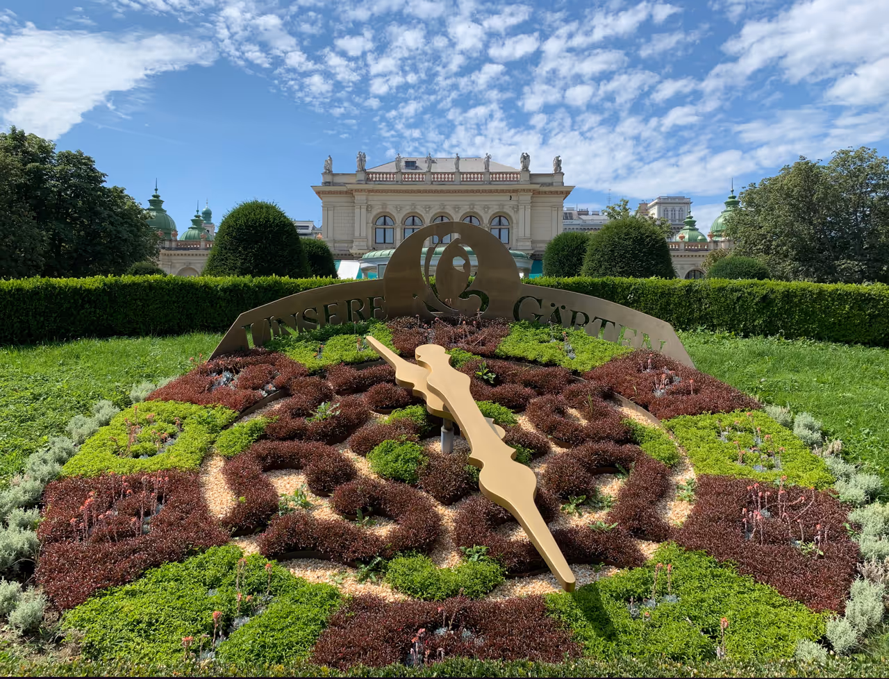Stadtpark flower clock in Vienna