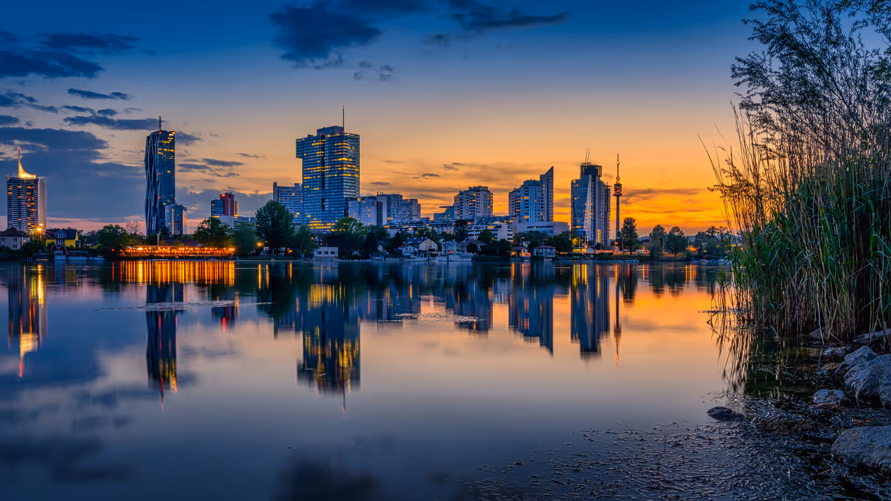 Vienna, Austria at sunset