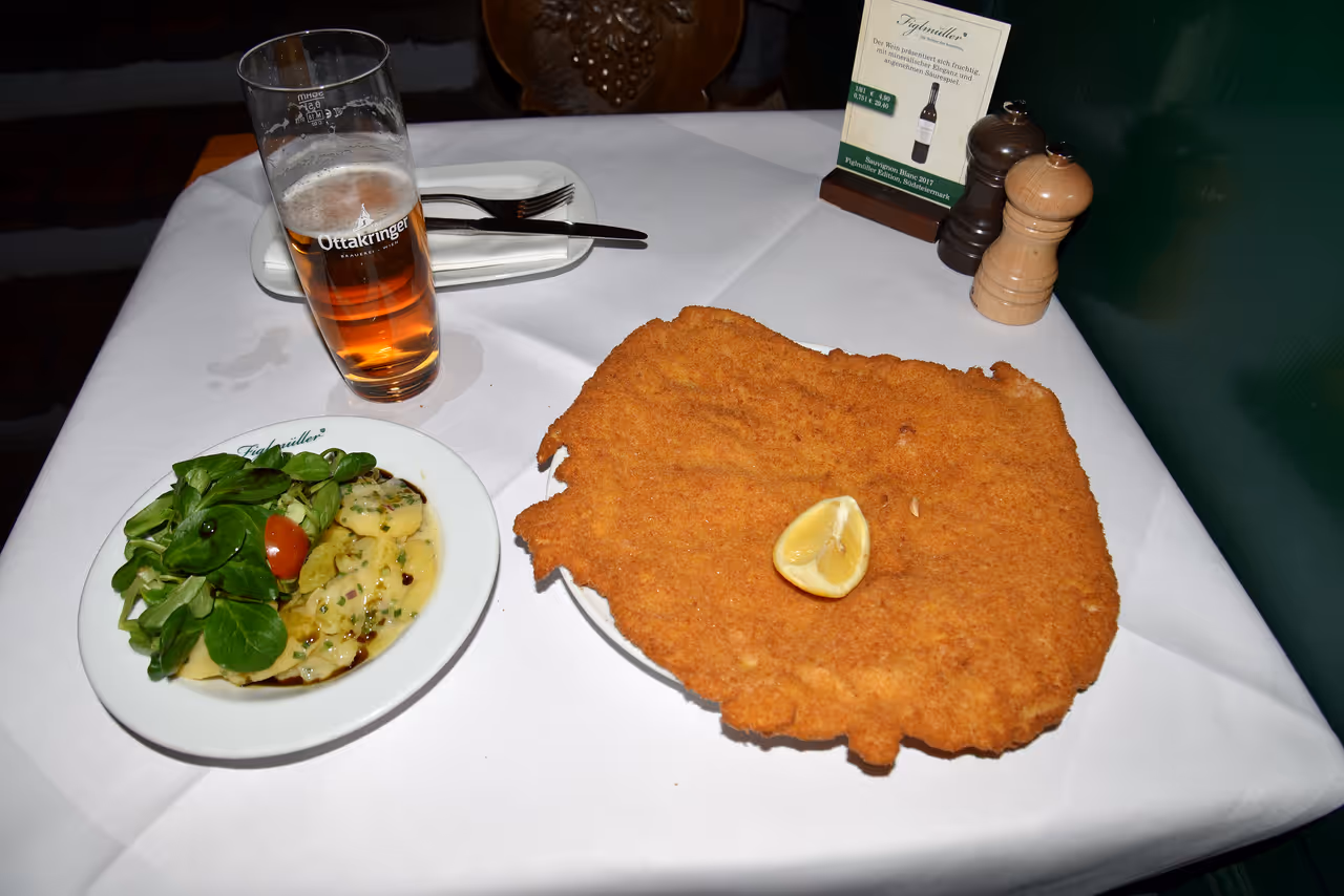 Viennese schnitzel food in Vienna