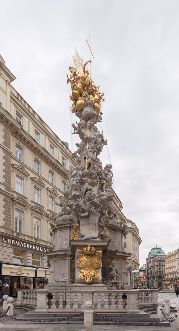 The graben and plague column in Vienna