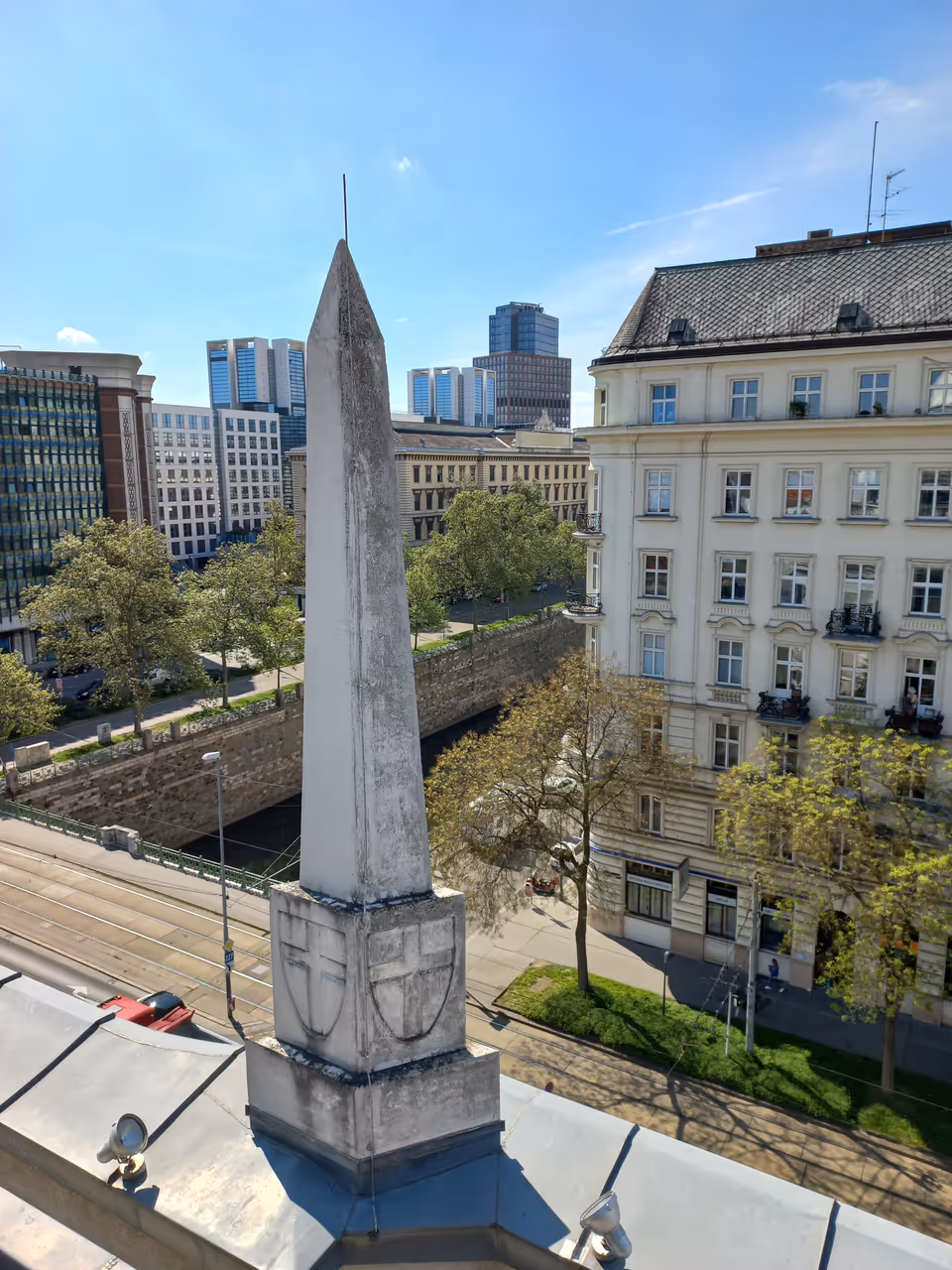 Danube canal promenade stroll in Vienna