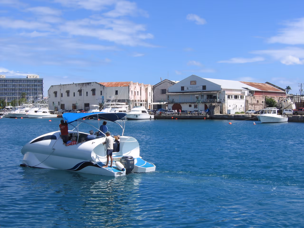 The "Pier Head" side of the river in Bridgetown, Saint Michael, Barbados.
