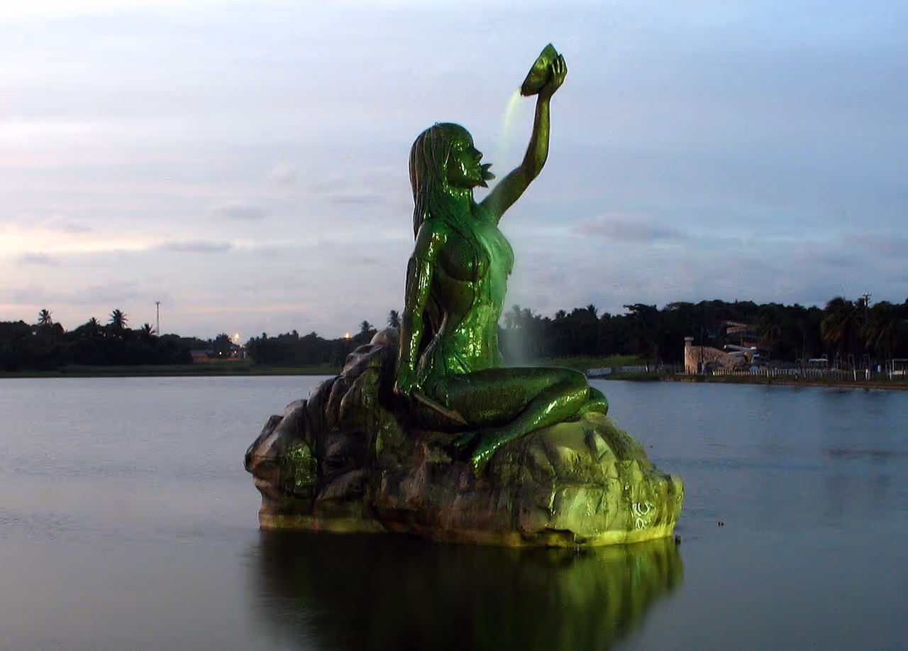 Messejana lake statue in Fortaleza