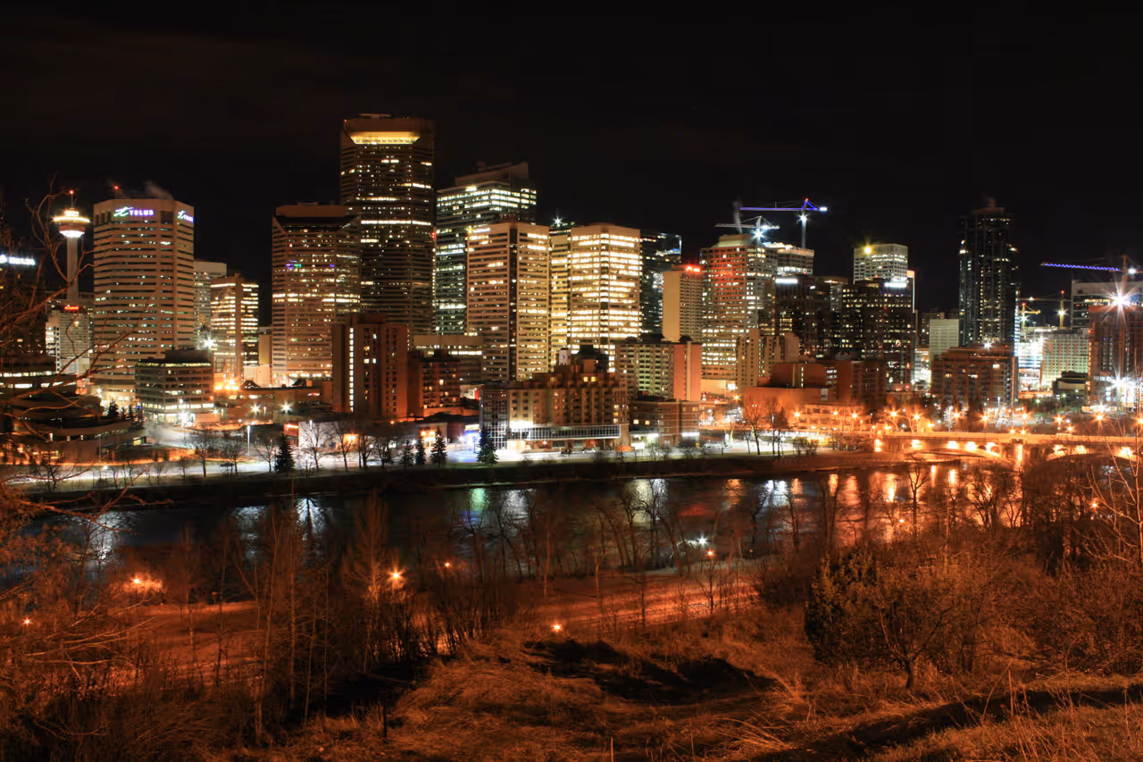 Downtown calgary during the night