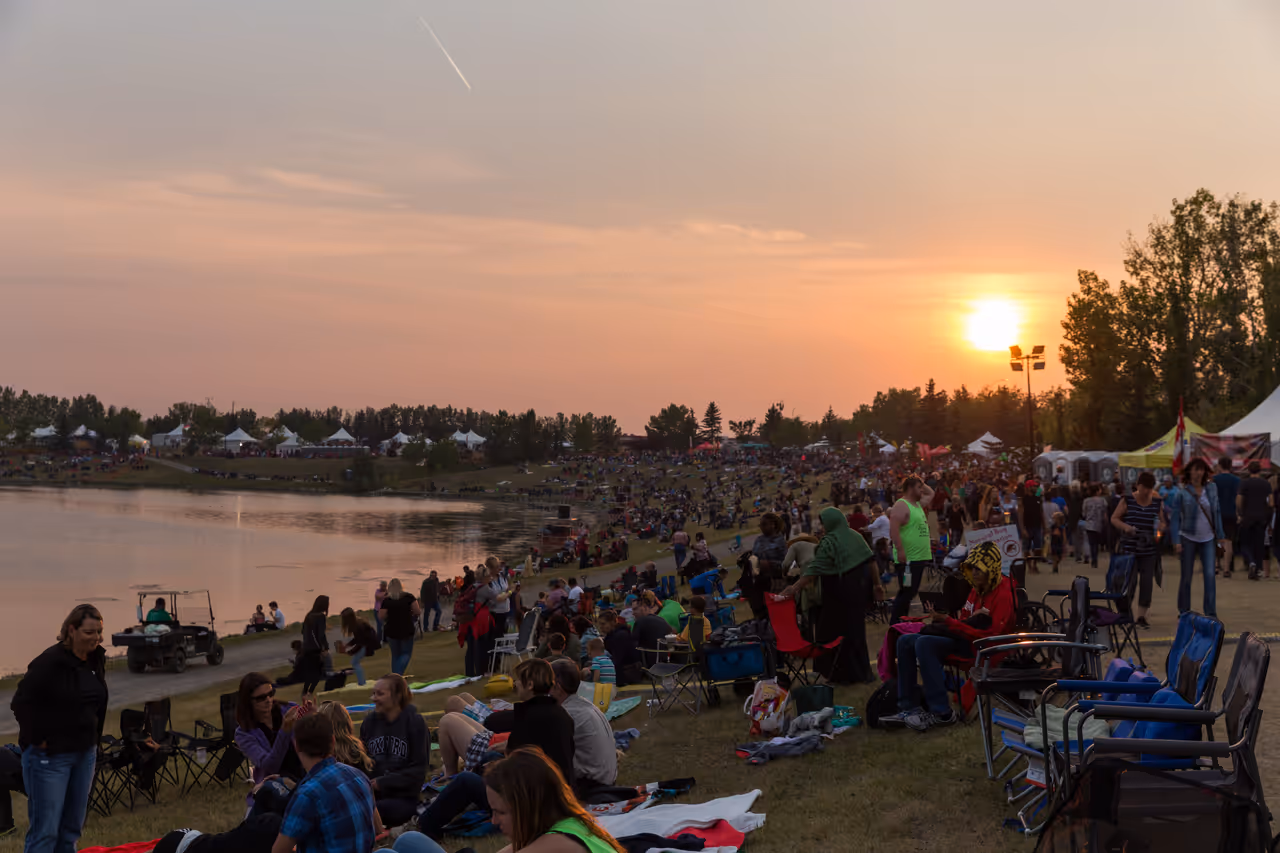 Sunsets of calgary during GlobalFest