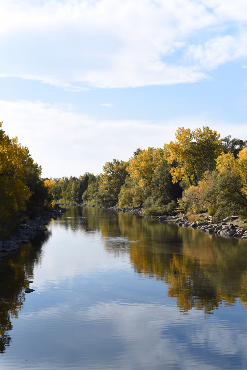 Bow river pathway ride cycling in Calgary