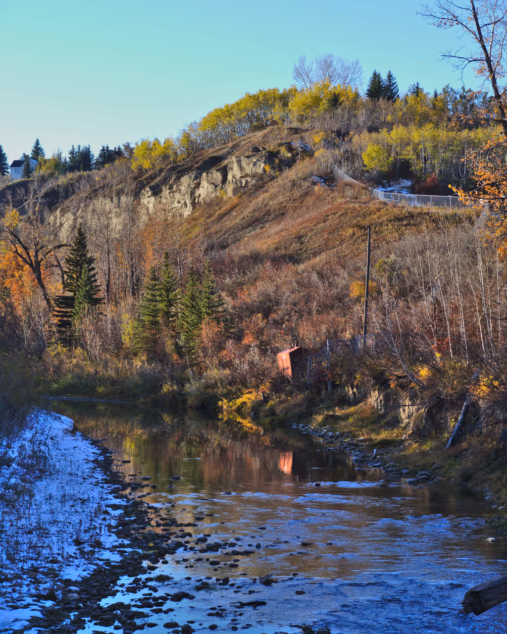 Fish creek from Bridge 7 in Fish Creek Provincial Park, Calgary, Alberta