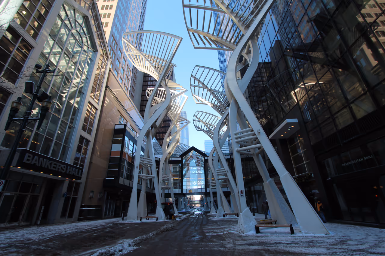 Stephen avenue galleria trees in Calgary