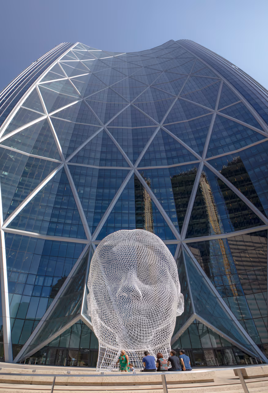 Wonderland sculpture at the bow in Calgary