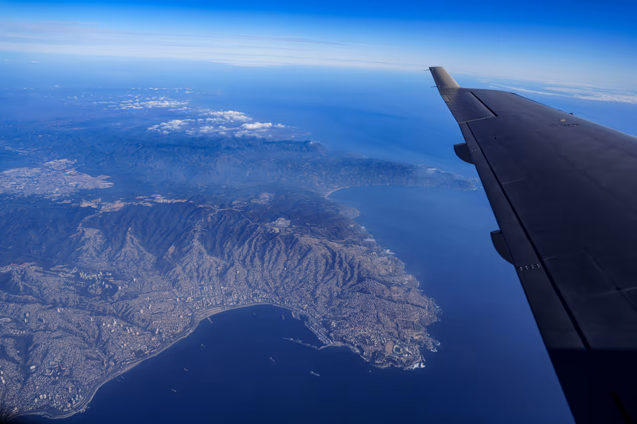 Views of valparaíso from an airplane