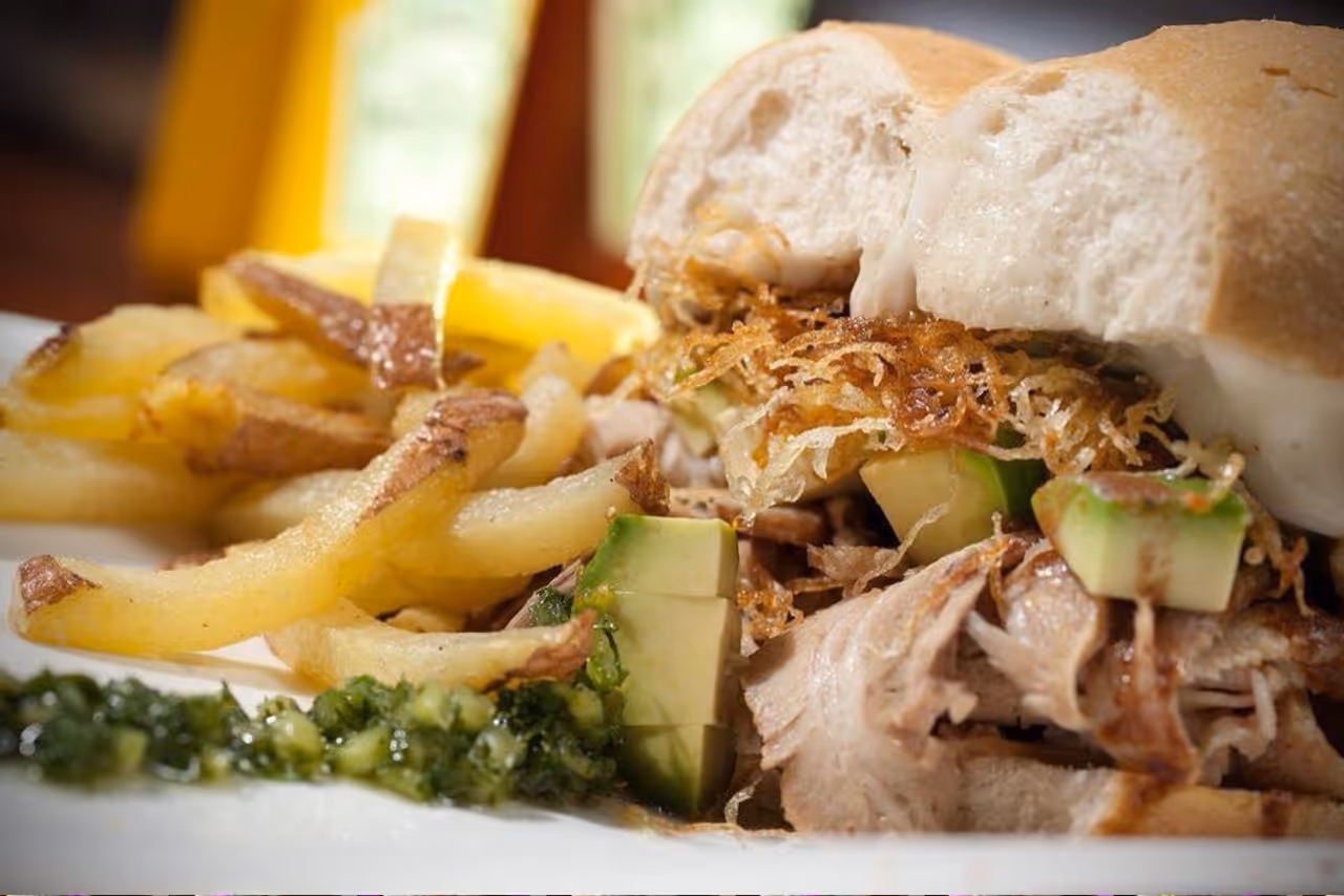 Marraqueta bread with avocado food in Valparaíso