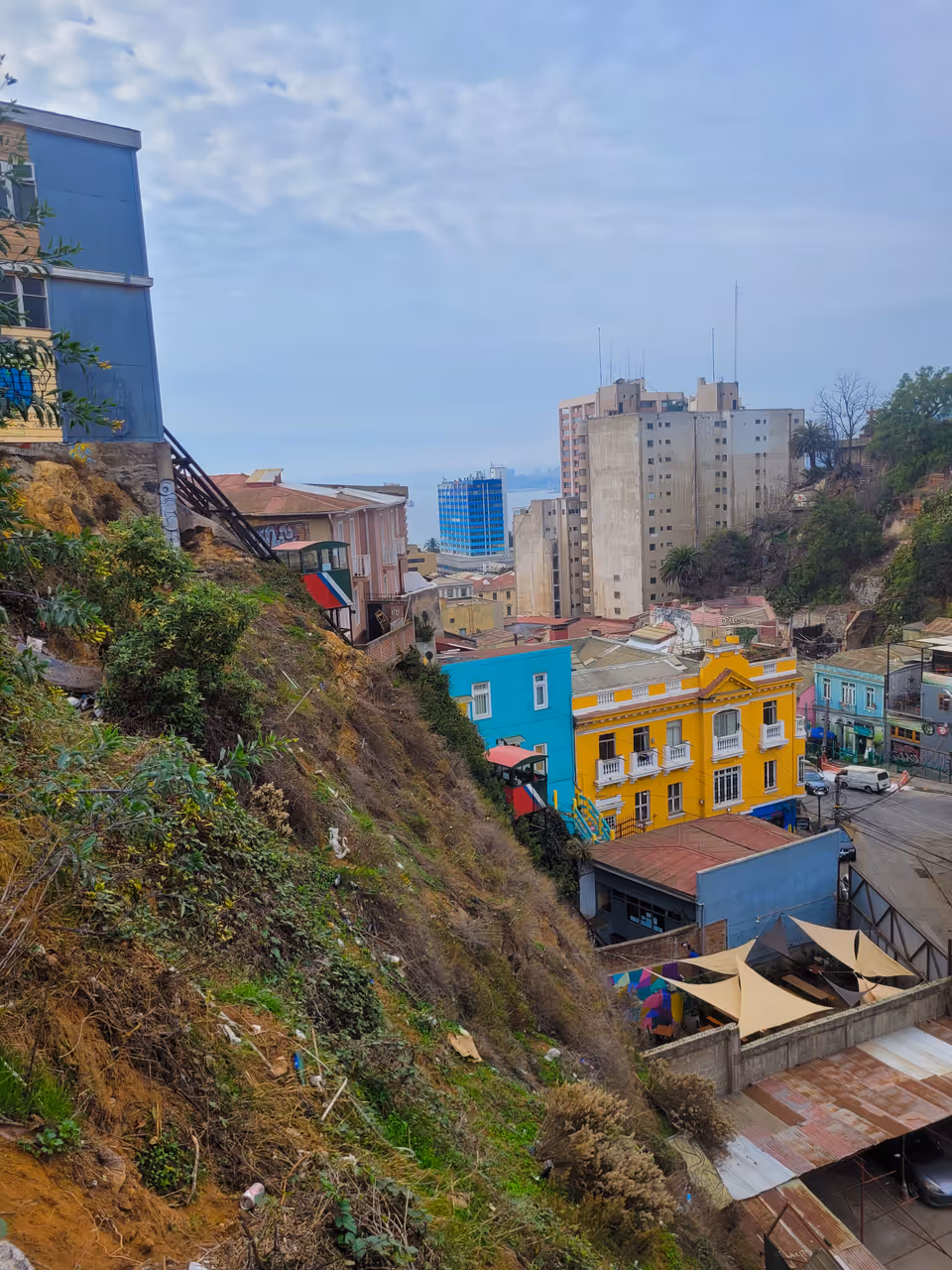 Reina victoria funicular tracks in Valparaíso