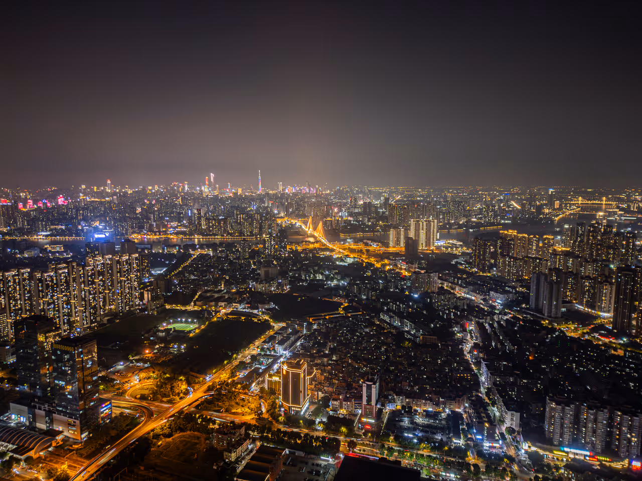 View of guangzhou at night