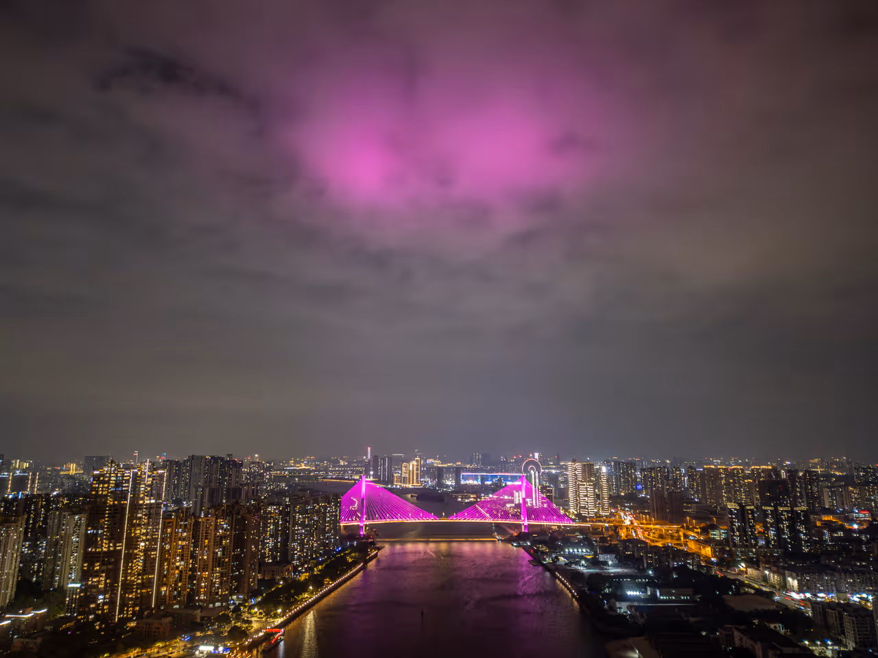 View in guangzhou at night