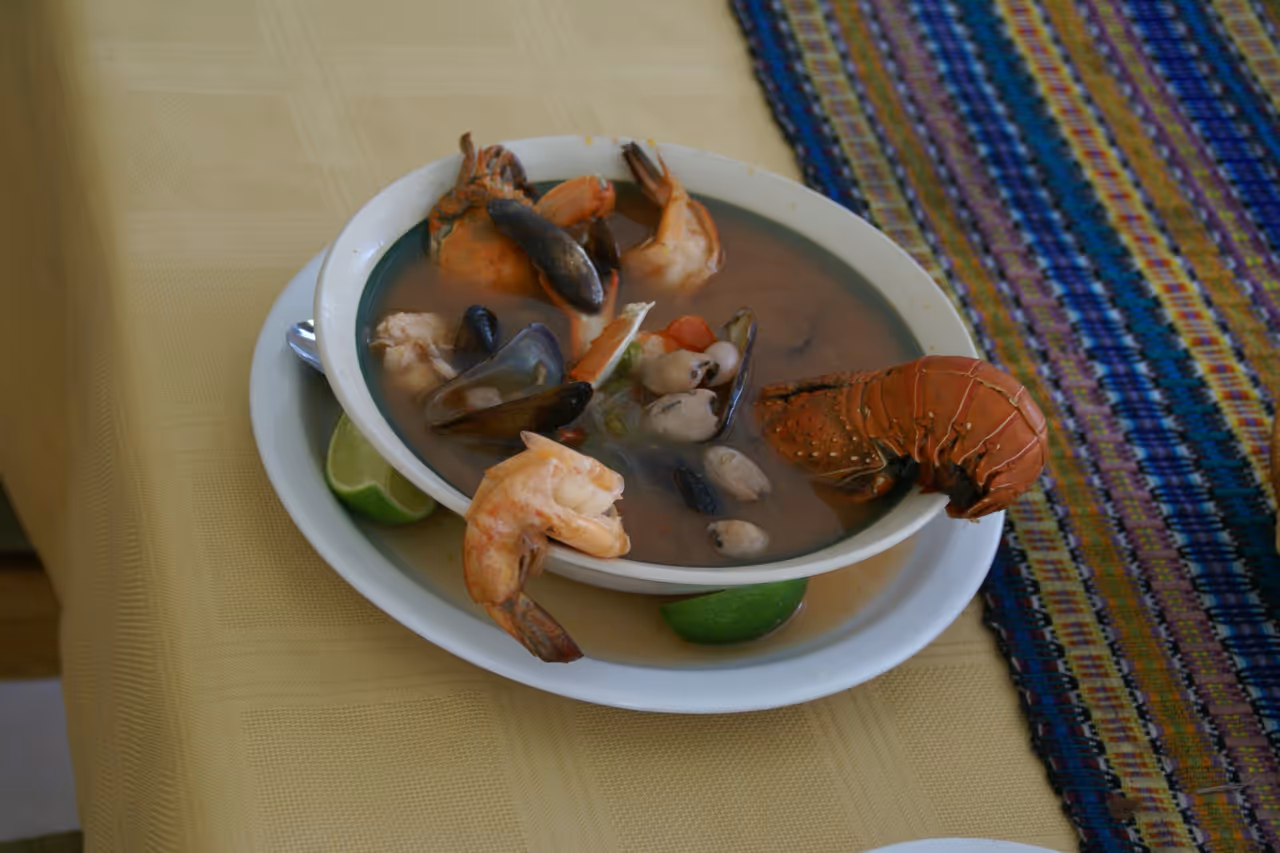 Caribbean seafood casserole food in Barranquilla, called mariscada