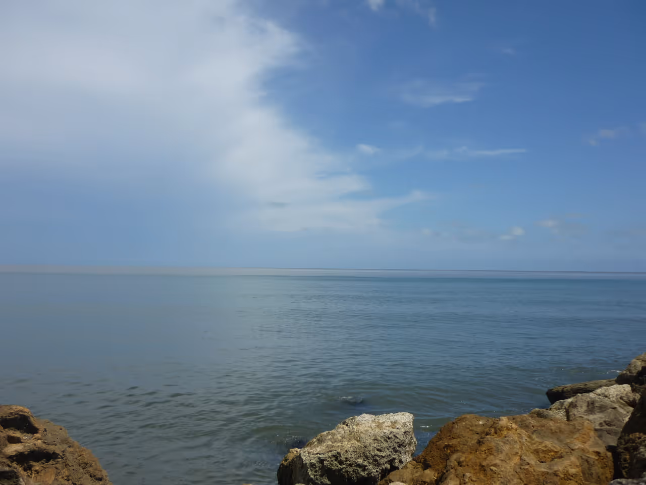 Mouths of ash breakwater in Barranquilla