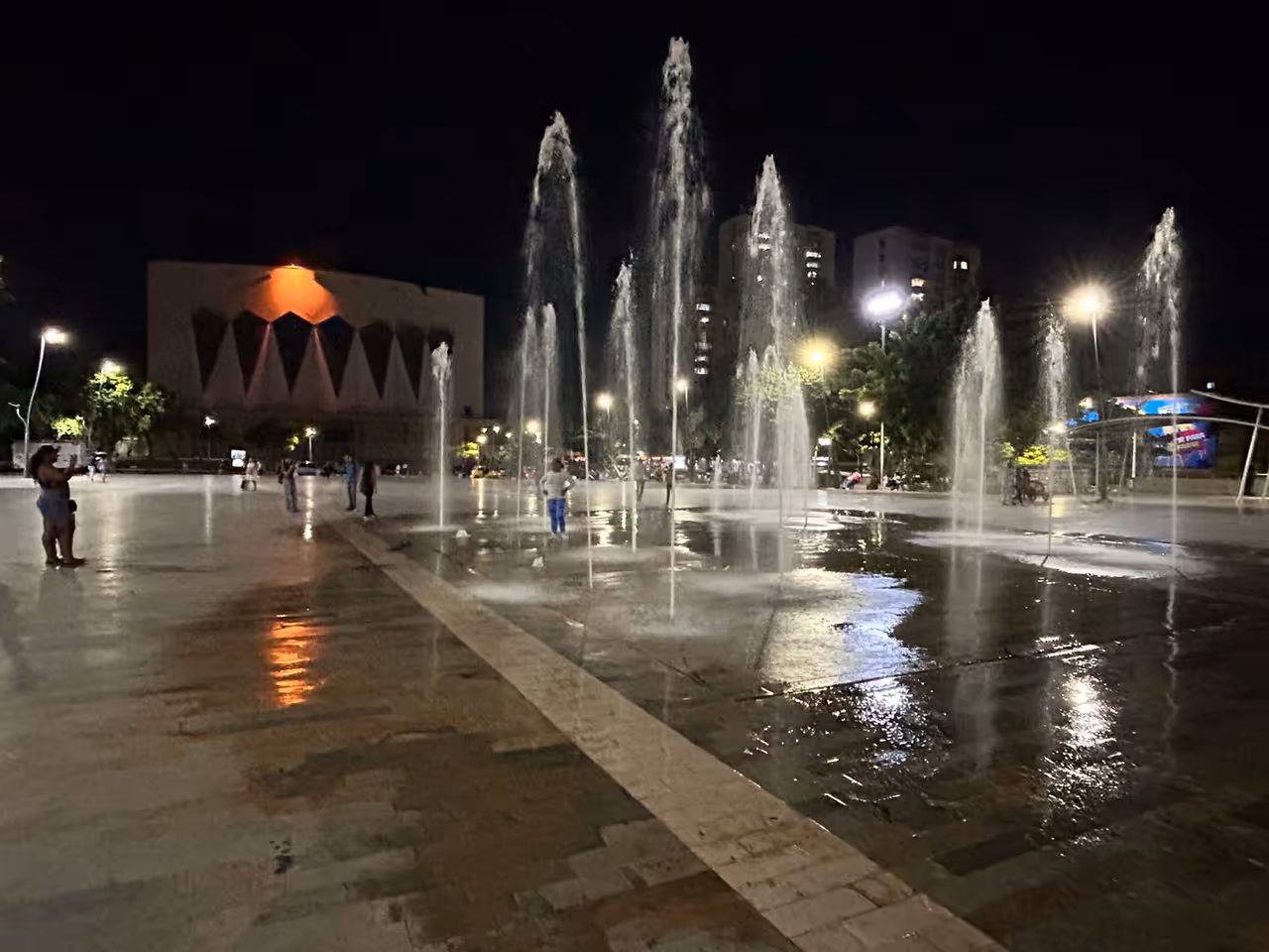 Peace square in Barranquilla at night