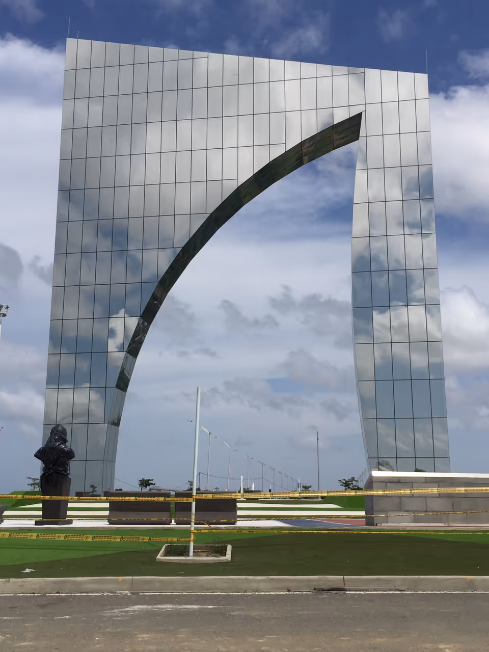 Shark fin monument in Barranquilla