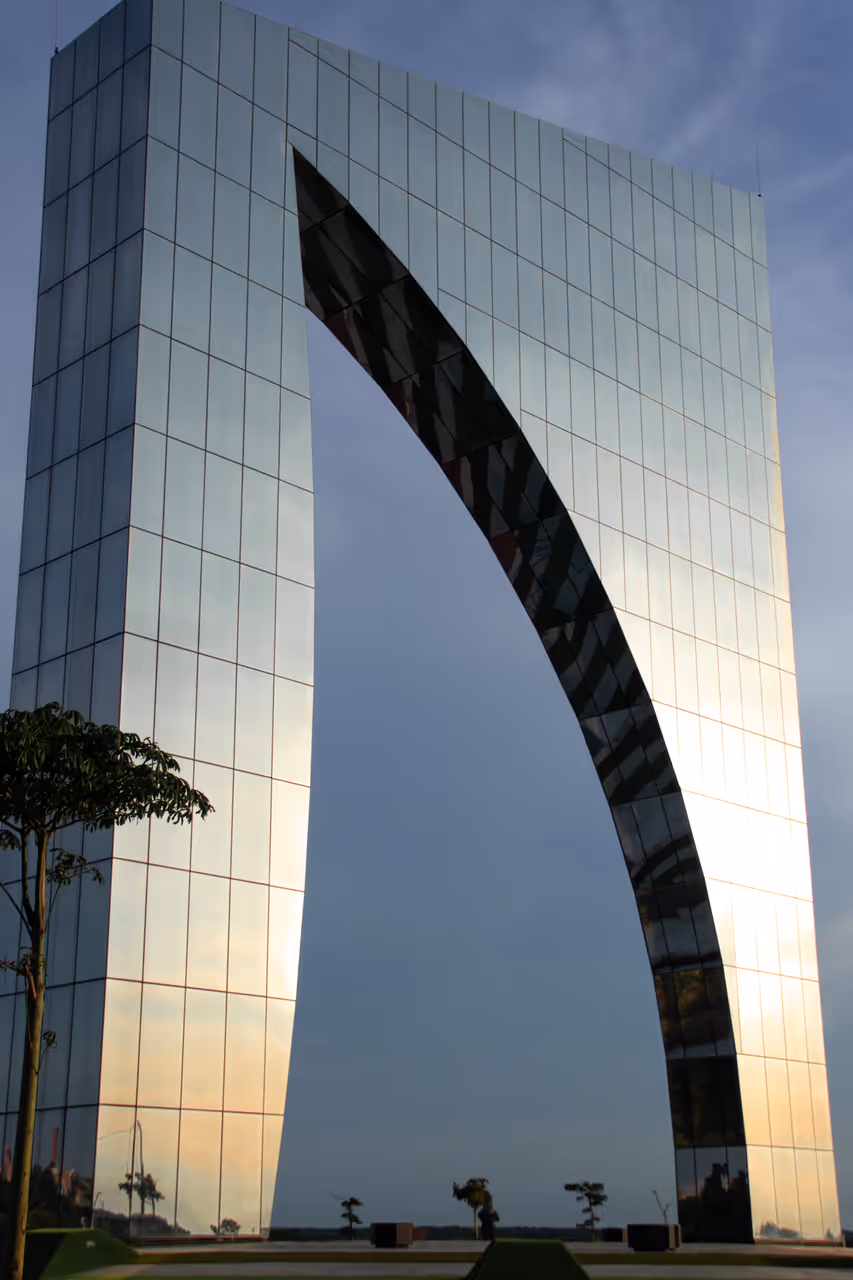 Shark fin monument in Barranquilla