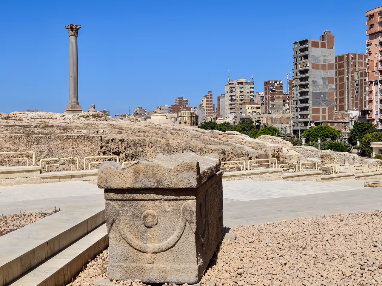 Colossal pompey's pillar in Alexandria