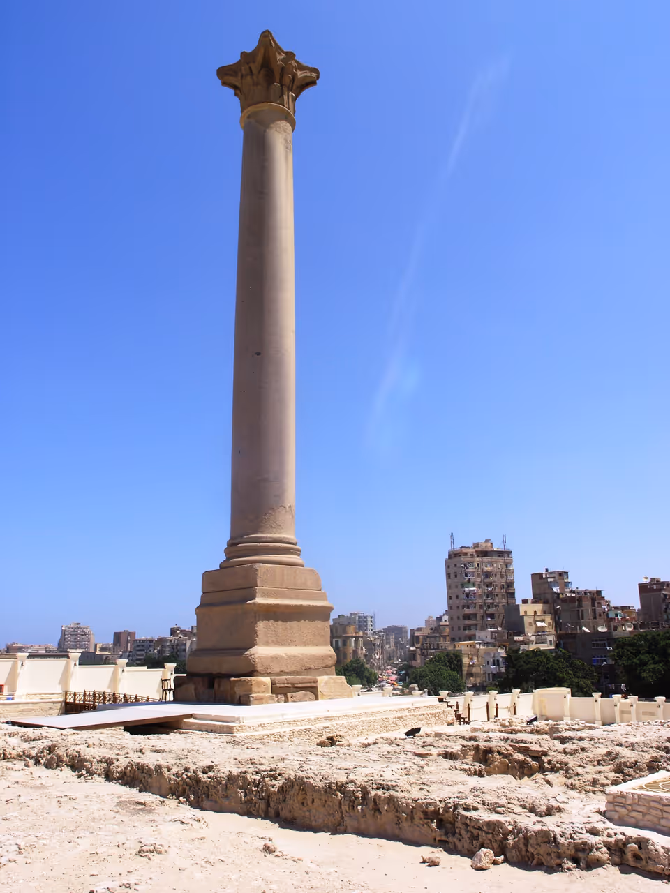 Colossal pompey's pillar in Alexandria